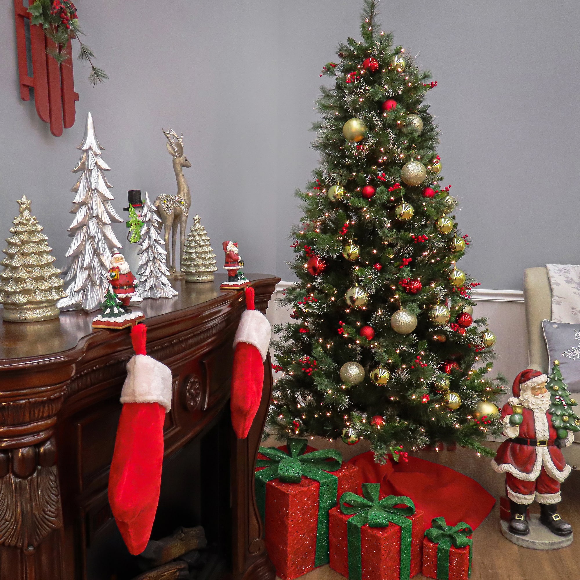 7.5ft. Pre-Lit Wintry Pine® Artificial Christmas Tree, Clear Lights